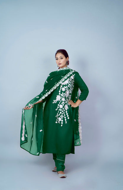One Sided Embroidered Suit Set