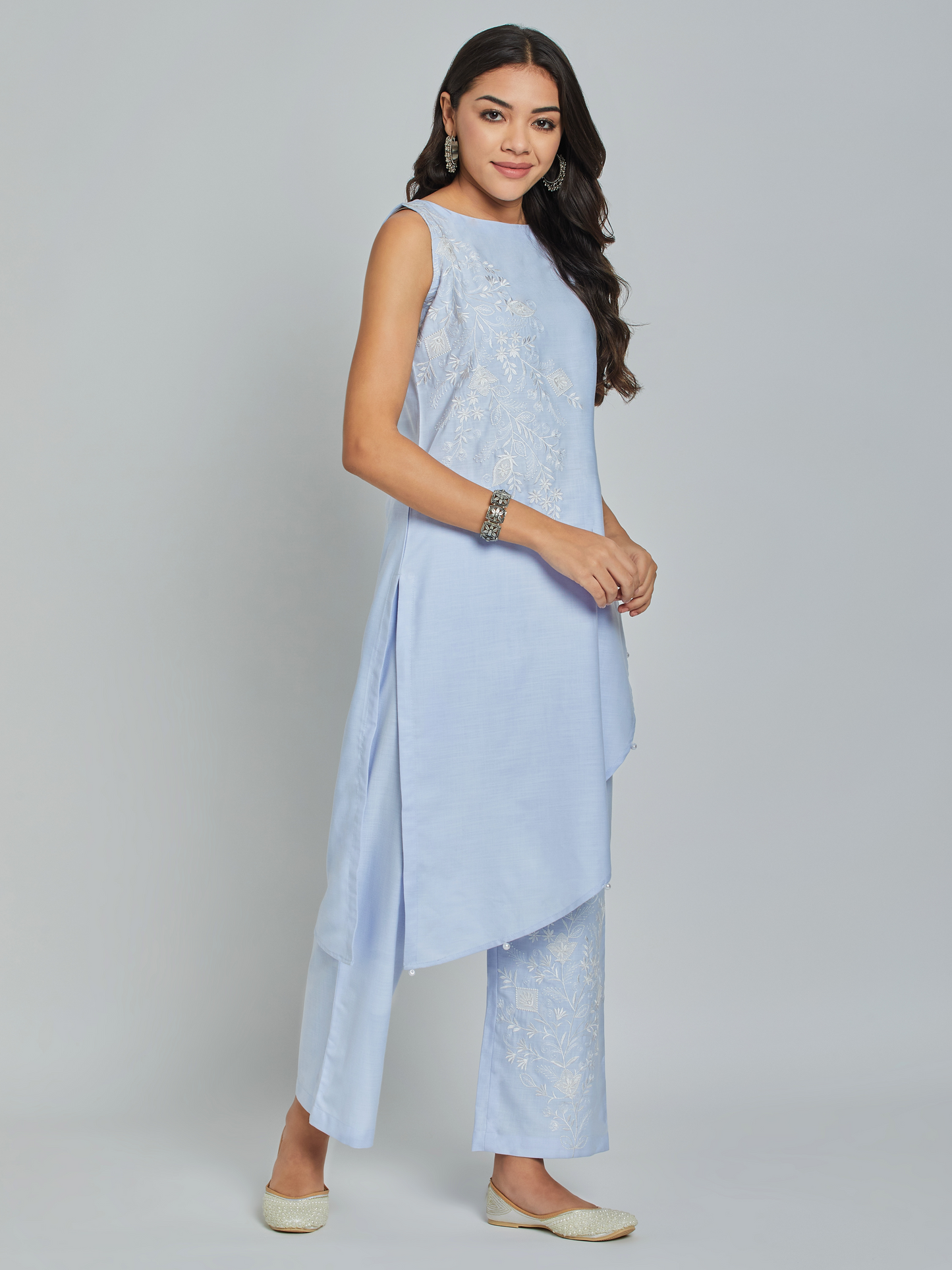 Periwinkle Embroidered Coordinate Set