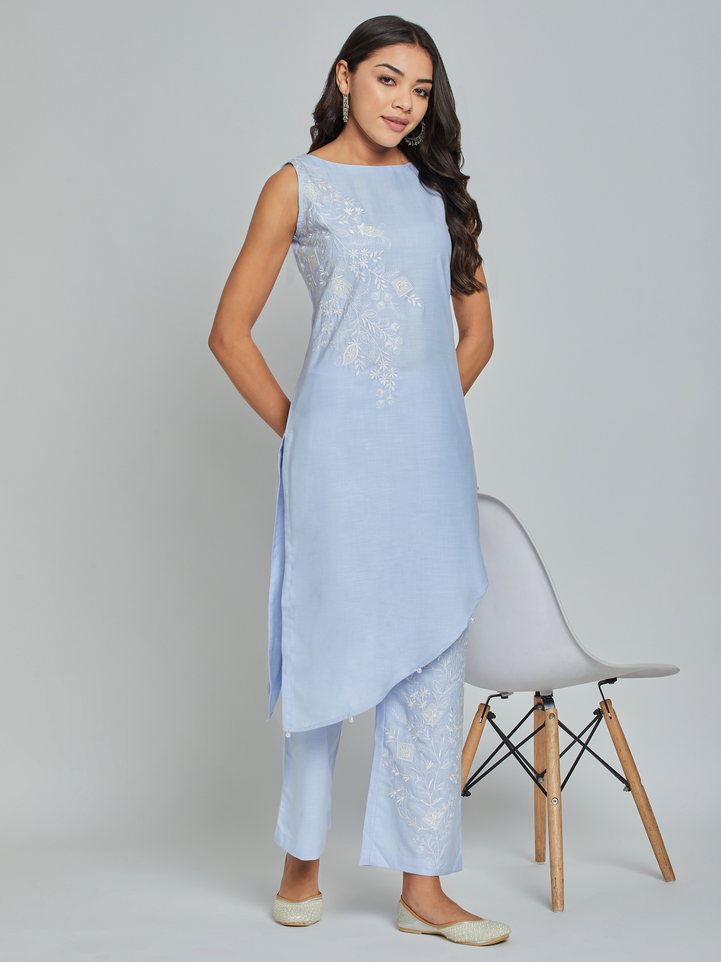 Periwinkle Embroidered Coordinate Set