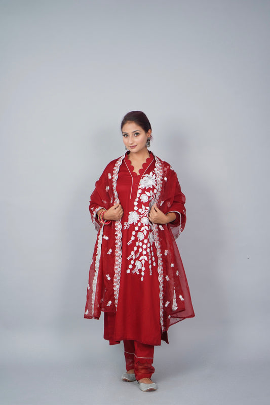 One Sided Embroidered Suit Set