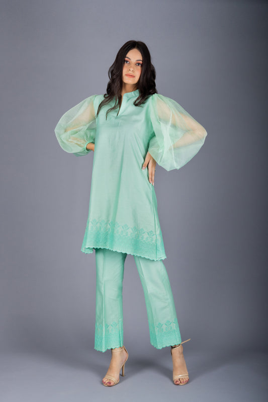 Zia Green Embroidered Co-ord Set