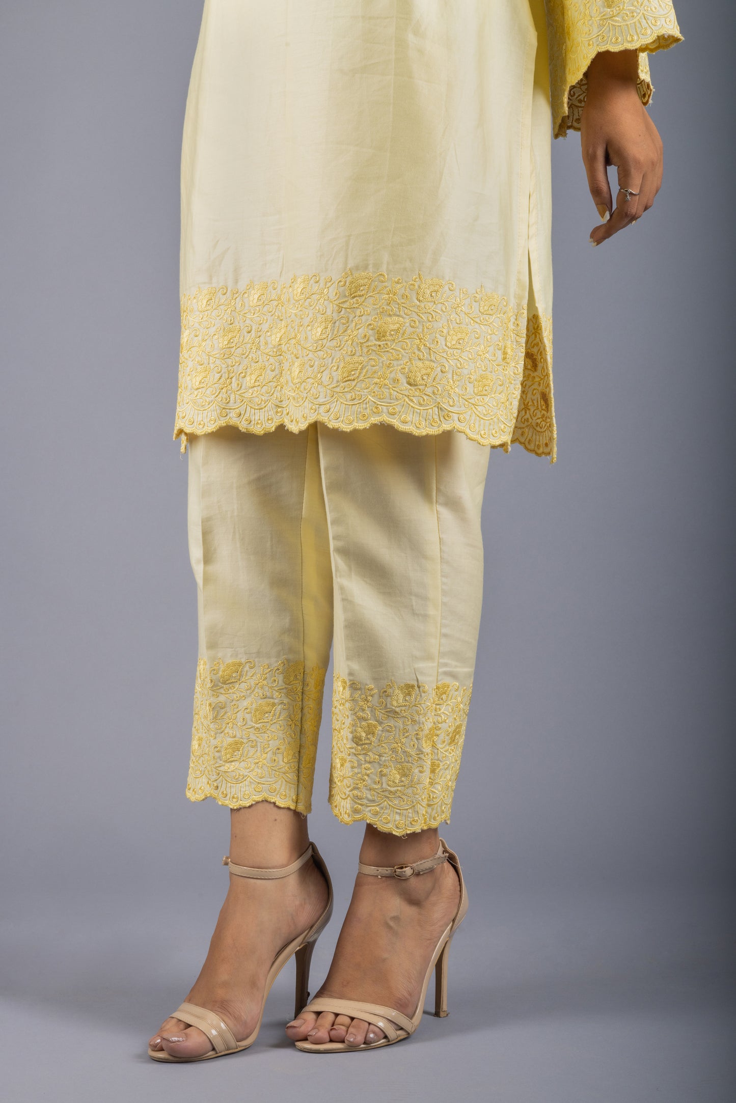 Lyla Yellow Embroidered Co-ord Set