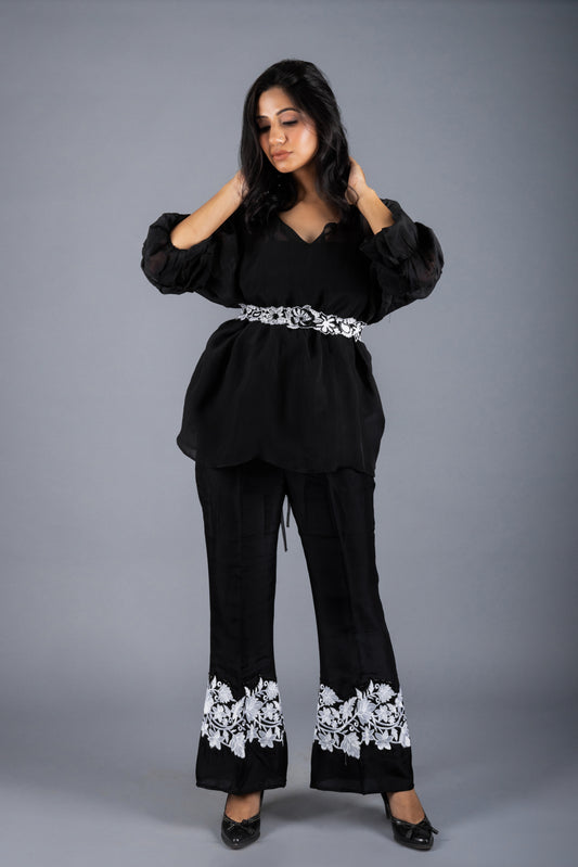 Nora Black Embroidered Co-ord Set