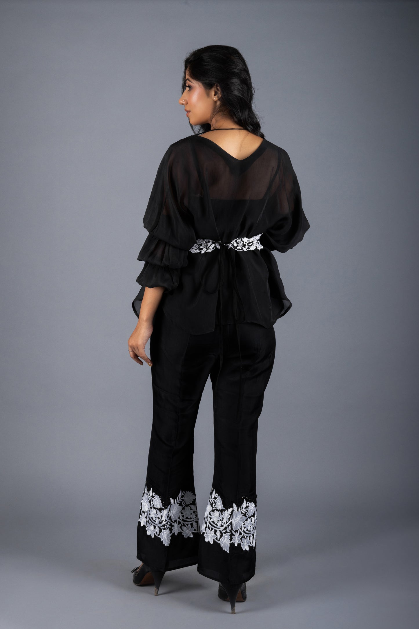 Nora Black Embroidered Co-ord Set