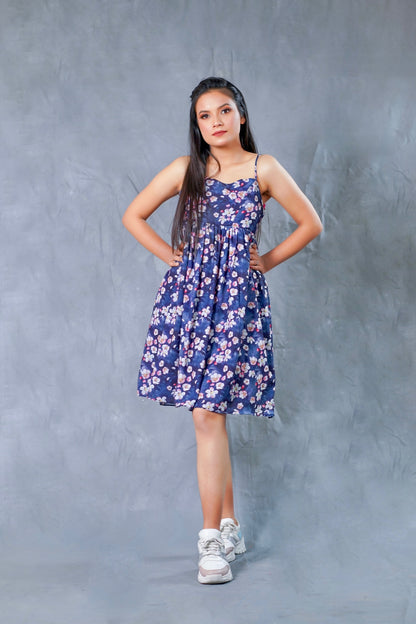 Blue Floral Sun Dress