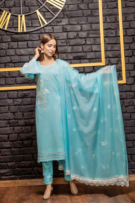 Kota One Sided Embroidered Suit Set